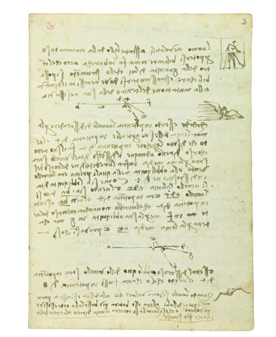 Codice sul volo degli uccelli, Folio 5 recto da Leonardo da Vinci